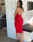 Rosy Red Midi Dress