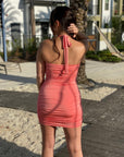 Peachy Halter Mini-Dress