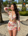 Sheer Floral Cover-up Set