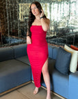 Red Slit Dress