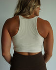 Ribbed Ivory Crop